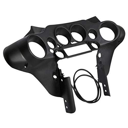 TCMT Batwing Inner Outer Fairing w/ 8'' Clear Windshield Fit For Harley Touring Street Glide FLHX Electra Glide Ultra Classic FLHT FLHTC FLHTCU 1996-2013 - color: Black Fairing Set#4