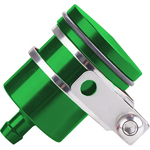 Universal Motorcycle Aluminum Brake Fluid Reservoir Oil Cup Fit For Yamaha Kawasaki Honda Suzuki BMW and more (Green) - color: green