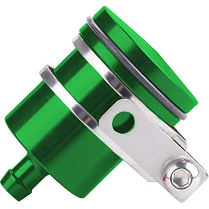 Universal Motorcycle Aluminum Brake Fluid Reservoir Oil Cup Fit For Yamaha Kawasaki Honda Suzuki BMW and more (Green) - color: green