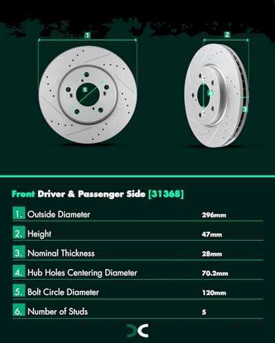 SCITOO Front 11.65" Rear 12.32" Brake Pads and Rotors Kits Brakes Kit - size: 31369+D1521 & 31368+D1088 [4+8PCS]