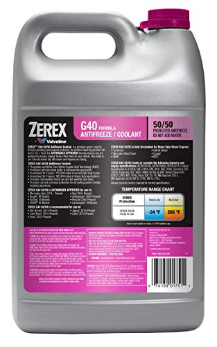Valvoline Zerex G40 Phosphate and Nitrite Free 50/50 Ready-to-Use Antifreeze/Coolant 1 GA, Case of 6