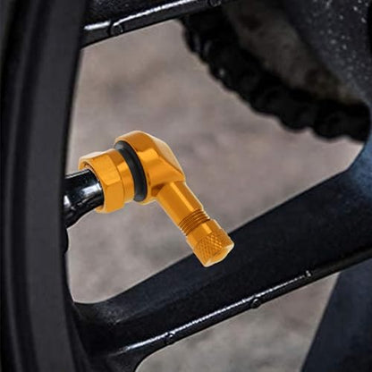 90° Tire Valve Stems 11.3mm Aluminum Forged for Scooter E-Bike ATV - color: Gold