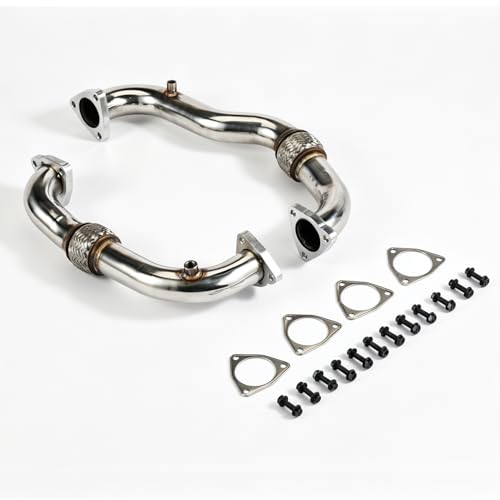 Stainless Steel Exhaust Pipes for Ford 2008-2010 F-250 F-350 F-450 F-550 SuperDuty 6.4L Powerstroke Diesel - size: for 2008-2010 F250 F350 F450 F550