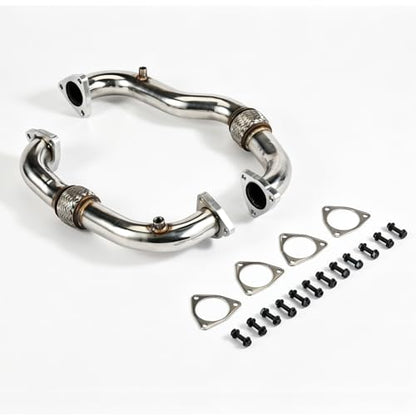 Stainless Steel Exhaust Pipes for Ford 2008-2010 F-250 F-350 F-450 F-550 SuperDuty 6.4L Powerstroke Diesel - size: for 2008-2010 F250 F350 F450 F550