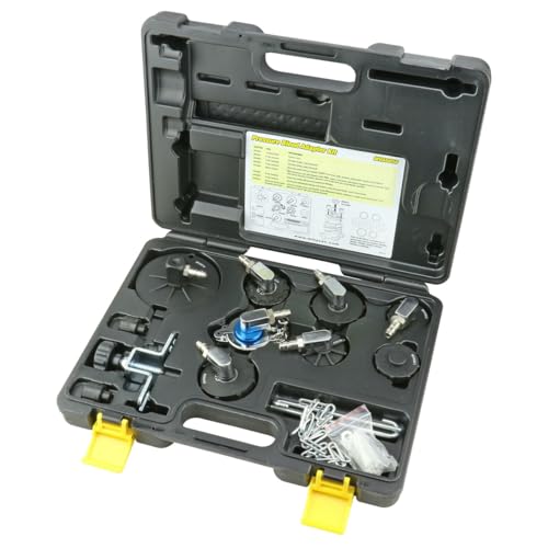 Mityvac MV6840 Hydraulic Brake and Clutch Pressure Bleeding System, Includes Seven (7) Master Cylinder Adapters, 1.2 Gallon Reservoir, Quick-Change Connections Pressure Relief Valve, Storage Case