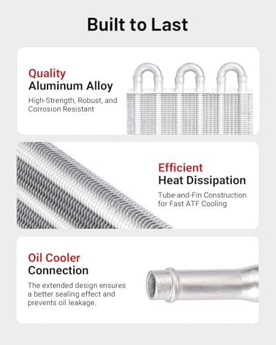 EVIL ENERGY 5/16" Transmission Oil Cooler, 8 Pass Tube and Fin Cooler Kit Universal Aluminium Silver - color: Silver, size: 8 Pass