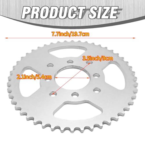 Heavy Duty 40 41 420 Chain 48Tooth Rear Sprocket with 8 Hole & 1/4" Keyway and 1" Bore Go Kart Hub, Replacement for Predator 212cc 196cc 6.5hp Engine Go Cart Mini Bike Powersports Parts