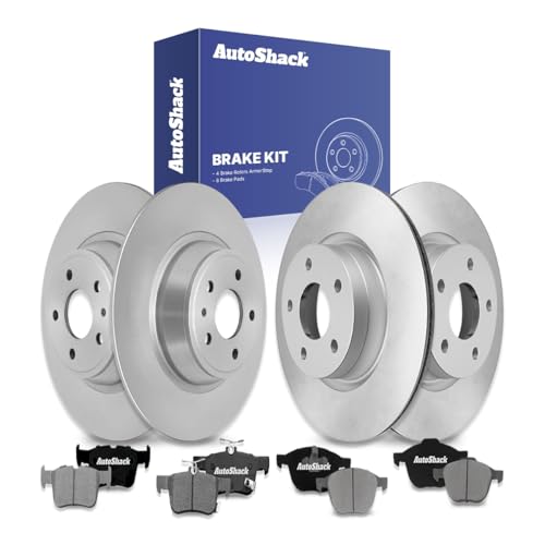 AutoShack Front & Rear Coated Rotors & Ceramic Pads for Ford Escape 2019 - style: ArmorStop & Pad