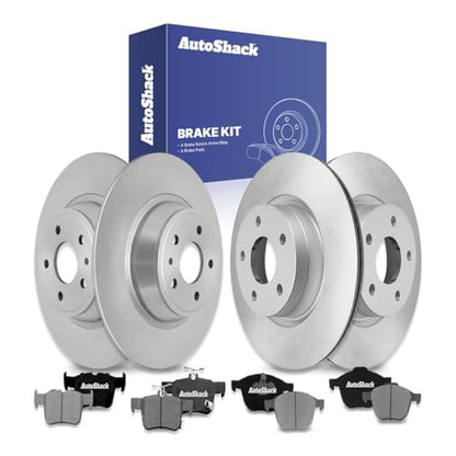 AutoShack Front & Rear Coated Rotors & Ceramic Pads for Ford Escape 2019 - style: ArmorStop & Pad