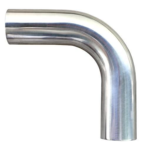 2.5" (63mm) OD 90 Degree Aluminum Elbow Pipe Intercooler Pipe Air Intake Tube, 1.5D Radius, Aluminum Alloy Tube High polished - color: 90 Degree, size: OD 2.5" (63mm)