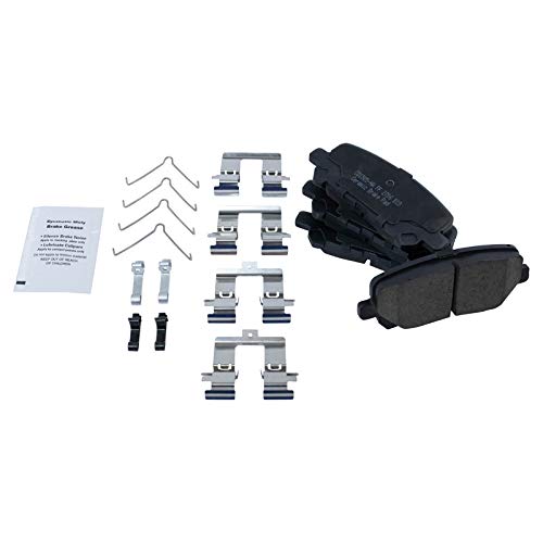 TRQ Front and Rear Ceramic Brake Pad Set - color: Ceramic, size: BKA11917