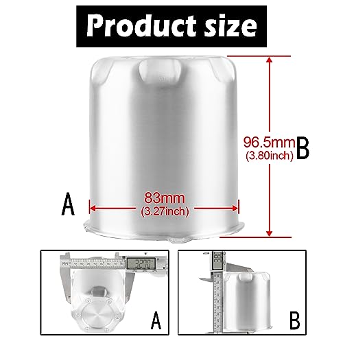 4Pcs 3.27" OD 3.72" H Gear Style Trailer Wheel Center Caps for Rim - size: 3.27" OD 3.72" H
