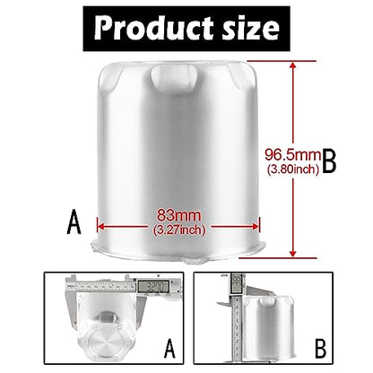 4Pcs 3.27" OD 3.72" H Gear Style Trailer Wheel Center Caps for Rim - size: 3.27" OD 3.72" H