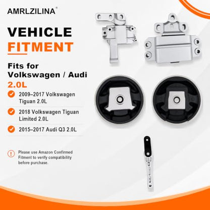 Engine Motor and Transmission Mount Kit for Tiguan 2009-2017 - size: 2018 Volkswagen Tiguan Limited 2.0L