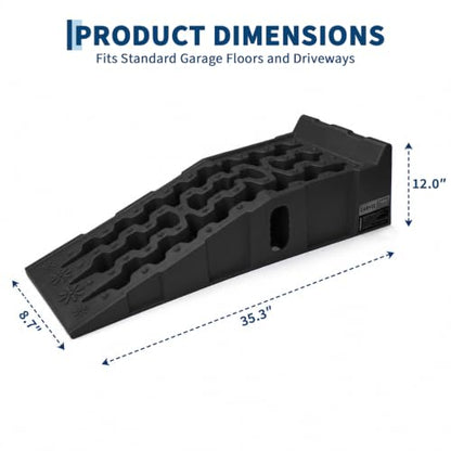 Garvee 2 Pack Low Profile Car Service Ramps, 6 t Heavy Vehicle Lift Ramps - color: Black, size: 6T
