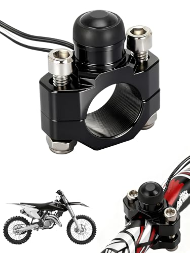 JFG RACING Dirt Bike Universal Engine Stop Start Kill Switch with Backplate - color: Black, size: Medium