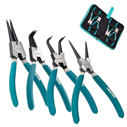 LIBRATON 7" Snap Ring Pliers Set, 4PCS Heavy Duty Retaining Ring Pliers