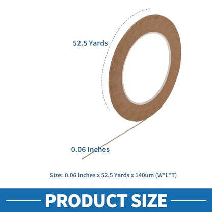 Painters Tape Easy Removal Fine Width 1.5mm Tape 0.06 Inches x 52.5 Yards Brown - color: Brown, size: 0.06 Inches x 52.5 Yards