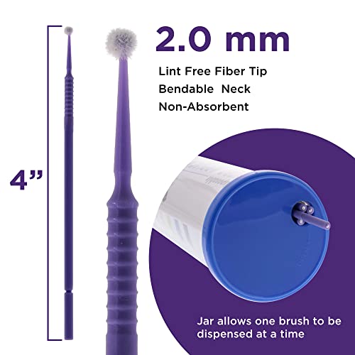 TCP Global 100 Piece Micro Brush Purple Applicator Set - 4 Inch, 2.0mm Tips - color: Purple