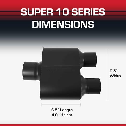 Flowmaster Super 10 Series Muffler – 3.00" Center In / 2.50" Dual Out - color: Center In / Dual Out