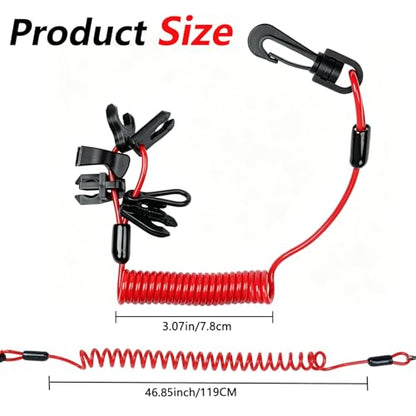 Universal Boat Safety Lanyard Kill Switch with 7 Keys