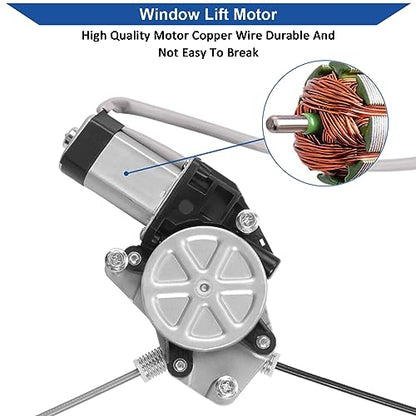 Obaee Window Regulator with Motor Rear Left Driver Side, Replace 748-512 - size: Rear Left Driver Side