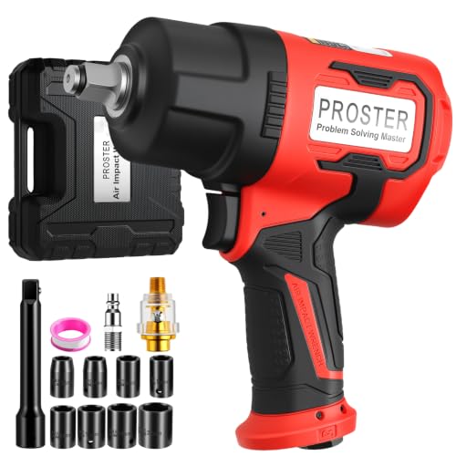 Proster 1/2" Air Impact Wrench High Torque 1600ft-lb 8pc Socket Kit 4.4lb - size: 1/2 Inch