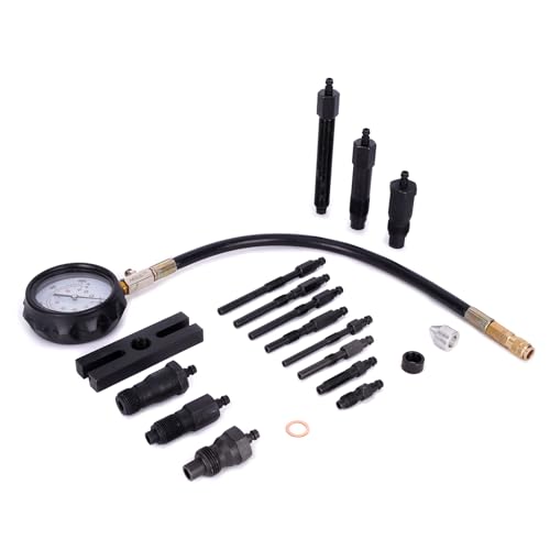 MPLUS 18pcs Diesel Engine Cylinder Compression Tester Pressure Test Tool Kit 1000 PSI