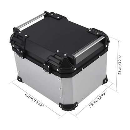 TCT-MOTORPARTS Aluminum 45L Top Case Trunk Tail Box+Luggage Mount Rack Fits for BMW R1200GS LC ADV 2014-2019 R1250GS LC 2019-2023 - color: Chrome Tail Luggage Box (45L)+Rack