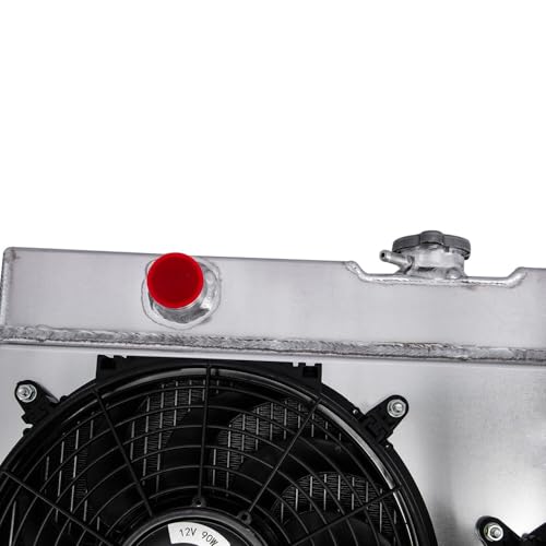 3 Row Radiator Shroud Fan For Chevy Impala Bel Air Chevelle El Camino 1963-1968 3 Rows Radiators Fans Aluminum Radiator with Fan - size: 3 Row Radiator+Shroud Fan