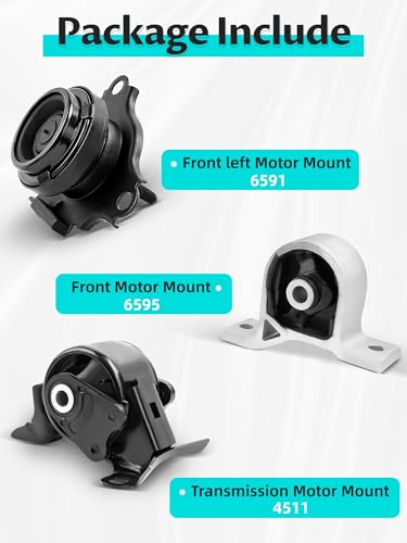 Engine Mount Motor and Automatic Transmission Hydraulic Kit for Civic 2001-2005 - size: 6595-6591-4511