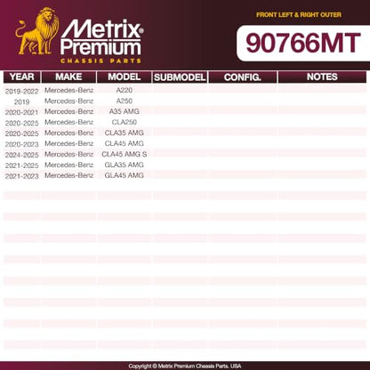 Metrix Premium Chassis Parts - Front Left & Right Outer Tie Rod End Kit - size: 90766MT