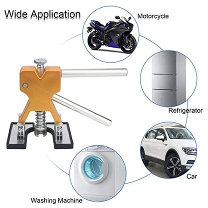 Tosucs Dent Repair Tool Paintless Car Dent Puller Kit with 18 Taps and Glue Gun Adjustable Dent Repair Removal Lifter Pull Tool for Automobiles, Refrigerator, Motorcycle, Metal Dent Repair(34pcs)