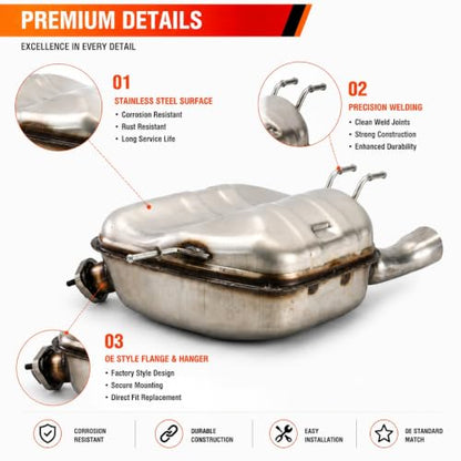 21145 Left Rear Exhaust Muffler for 2018-2022 Honda Accord 2.0L E414H - size: Honda Accord 2.0L 2018-2022