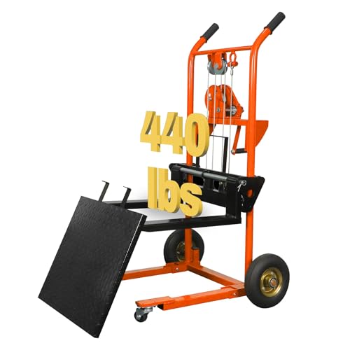 Apollo Winch Stacker, Pallet Truck Dolly 440 Lbs Capacity, 35.4" Max Lift - color: Orange, size: Winch-440lbs-35.4" Lift