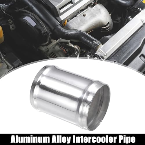 X AUTOHAUX OD 2.25" 57mm Length 3" 76mm Aluminum Alloy Tube Intercooler Pipe Straight Air Intake Tube with 2 Clamps Silver Tone for Car - size: OD 2.25"(57mm)