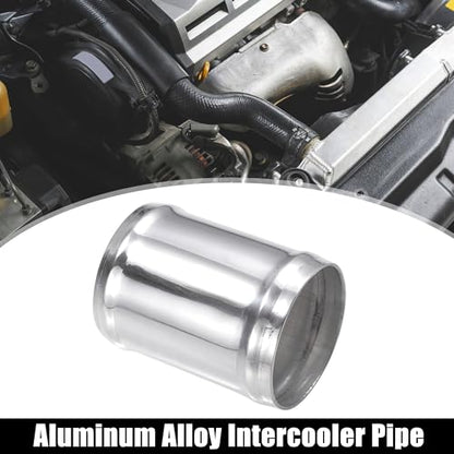 X AUTOHAUX OD 2.25" 57mm Length 3" 76mm Aluminum Alloy Tube Intercooler Pipe Straight Air Intake Tube with 2 Clamps Silver Tone for Car - size: OD 2.25"(57mm)