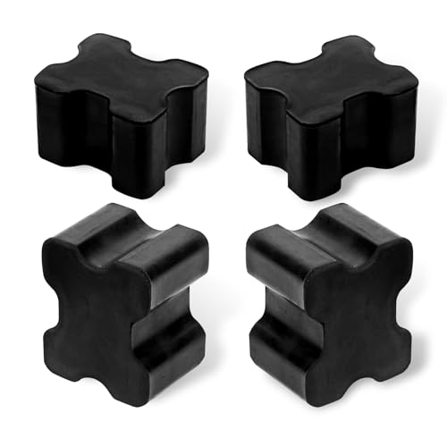 4 PCS Rubber Coil Spring Spacers, Front Suspension Lift Block Kit for 1" to 1.5 ", Shock Absorbing Anti-slip Spring Booster, Replacement for Most Cars SUVs Trucks (Black)