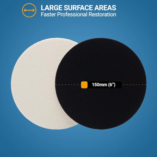 Glass Polish 6 inch (150mm) Pack of 10 Felt Polishing Pads for Polishing Glass, Plastic, Metal and Marble - GP11010 - style: 6" (10 Pads)