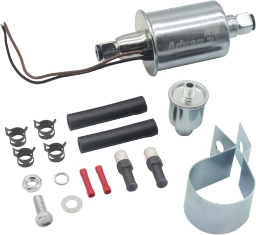 Universal Electric Fuel Pump 12V Low Pressure Gasoline Diesel Transfer Pump for Carburetor with Installation Kit E8012S - size: E8012S(5-9 PSI)