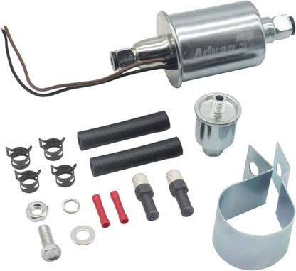 Universal Electric Fuel Pump 12V Low Pressure Gasoline Diesel Transfer Pump for Carburetor with Installation Kit E8012S - size: E8012S(5-9 PSI)
