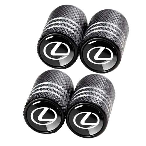Tire Valve Stem Cap Cover Fit Lexus RX ES GS LS NX RS GX LX RC LC RX350 is250 GX460 Belt O-Ring Seal Corrosion Resistant tire Valve caps 4 Pack - color: Black-26