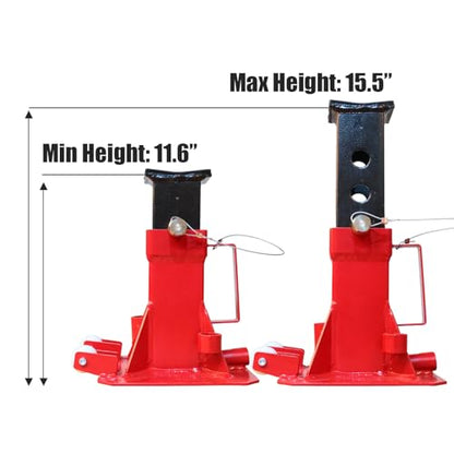 Big RED Torin 7 Ton Heavy Duty Jack Stands: Pin Style Jack Stand with 2 Casters and Handle, Easily Portable Car Stand for SUV, Trucks and Pick Ups - Red - size: 7 ton, style: Deluxe Base