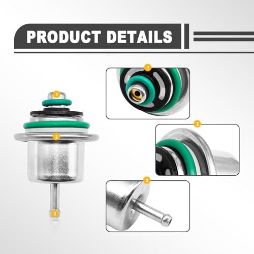Car Fuel Injection Pressure Regulator Bronze Hue with Metal Ring Compatible for Jeep Wrangler 1991 1992 1993 1994 1995 OE#12460604
