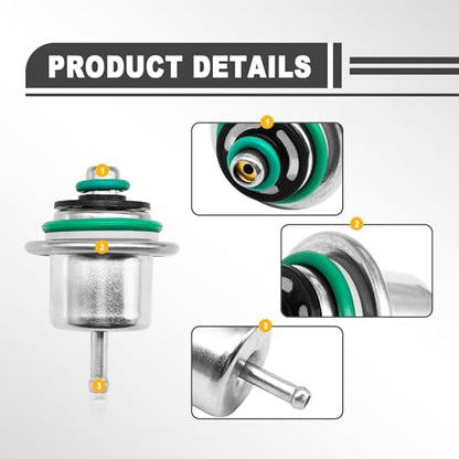 Car Fuel Injection Pressure Regulator Bronze Hue with Metal Ring Compatible for Jeep Wrangler 1991 1992 1993 1994 1995 OE#12460604
