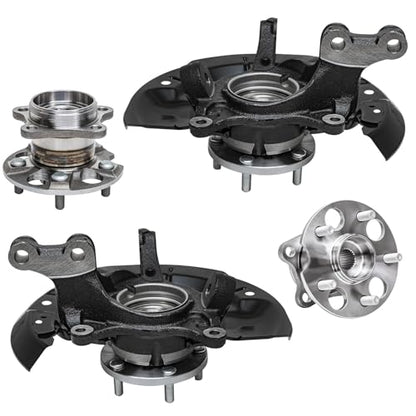 Detroit Axle - AWD Front Steering Knuckles Rear Wheel Hub and Bearings - size: 4UW47783/Kit