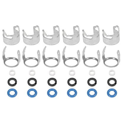 X AUTOHAUX 6 Set Fuel Injection Valve Seals Repair O Ring Kit for Audi A4 A6 A8 Q7 R8 2.8L 3.2L V6 V8 for VW Touareg Replace 06E998907G 6E998907G