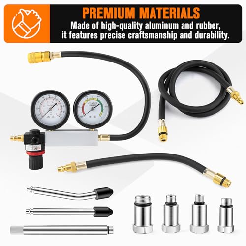 Cylinder Leak Down Tester Kit with Extension Rod for Gasoline Engines