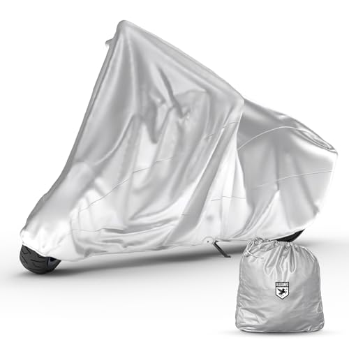 Platinum Shield Motorcycle Cover, Heavy Duty Polyester with Inner Fleece Lining, Protects from Rain, Sun, UV & More (Fits Length: 110" - 120") - size: Fits 110" - 120"
