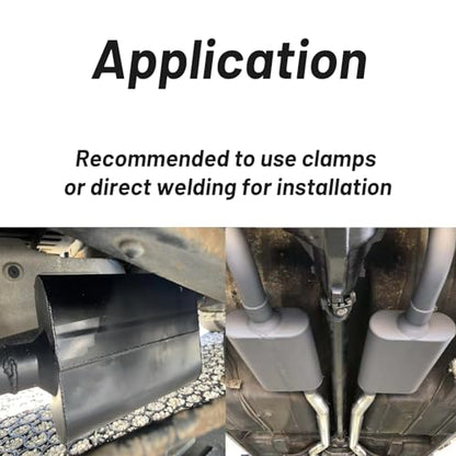 Universal Mufflers Dual Chamber 2.5" offset inlet (ID) 2.5" center outlet (ID) Performance Automotive Muffler Exhaust FH42541 - size: 2.5"